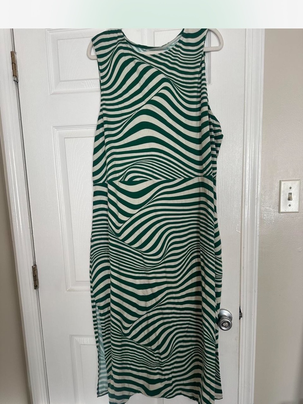 Wray Green Algae Wavy Striped Dress